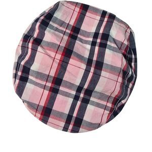 Gymboree Girls 8 and Up Newsboy Pink Plaid‎ Hat NWT Gatsby Cap Stretchy Cotton